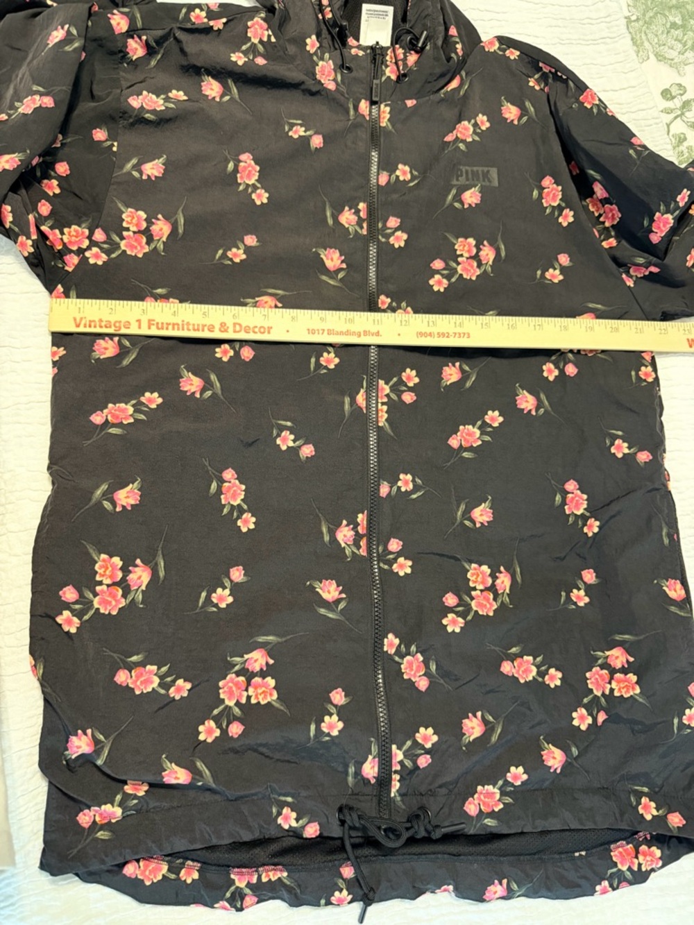 PINK Victoria’s Secret Floral Hooded Windbreaker – Lightweight Packable Jacket - Picture 9 of 13